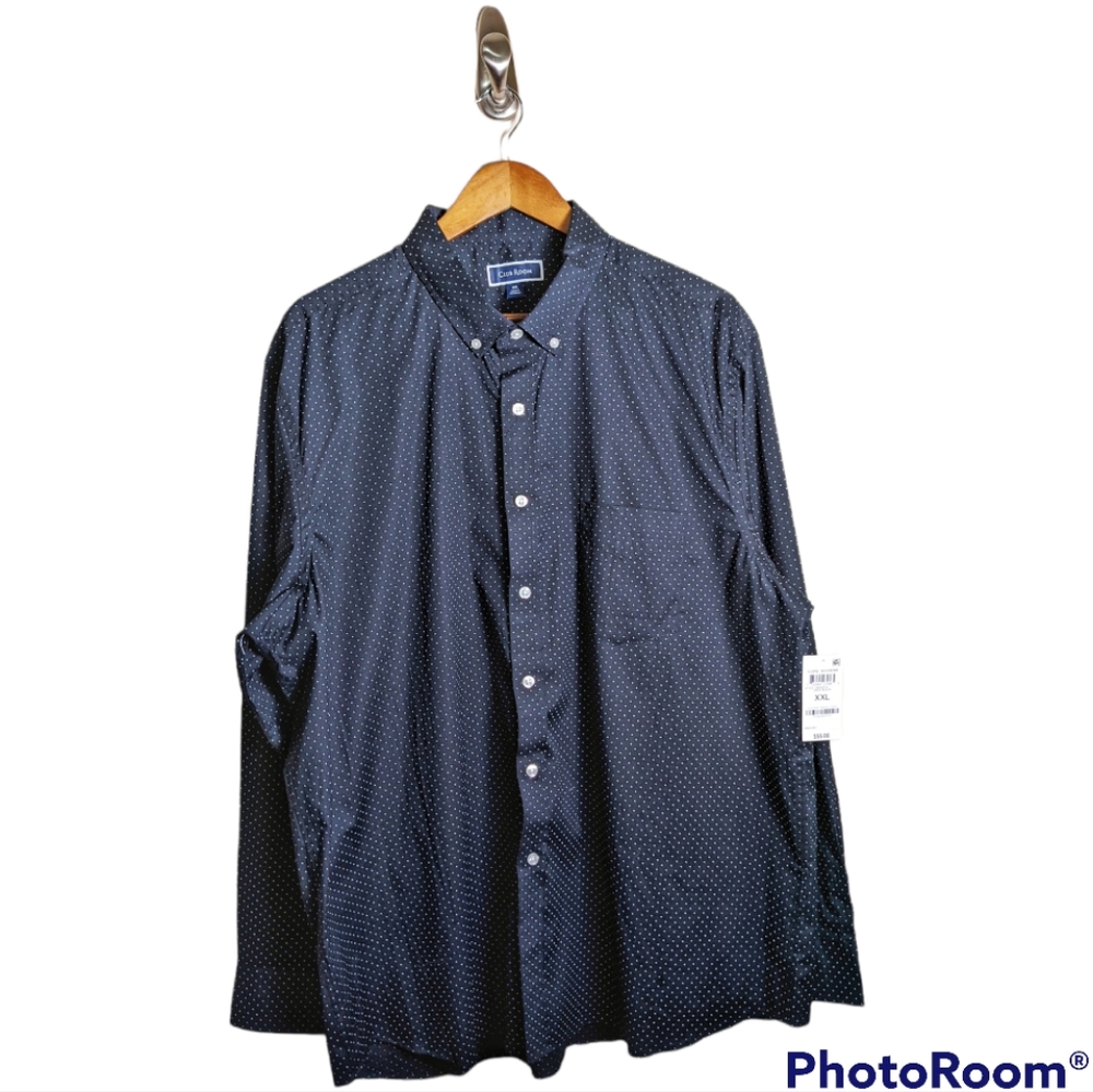 Club Room, XXL, Deep Black with white micro dot Print